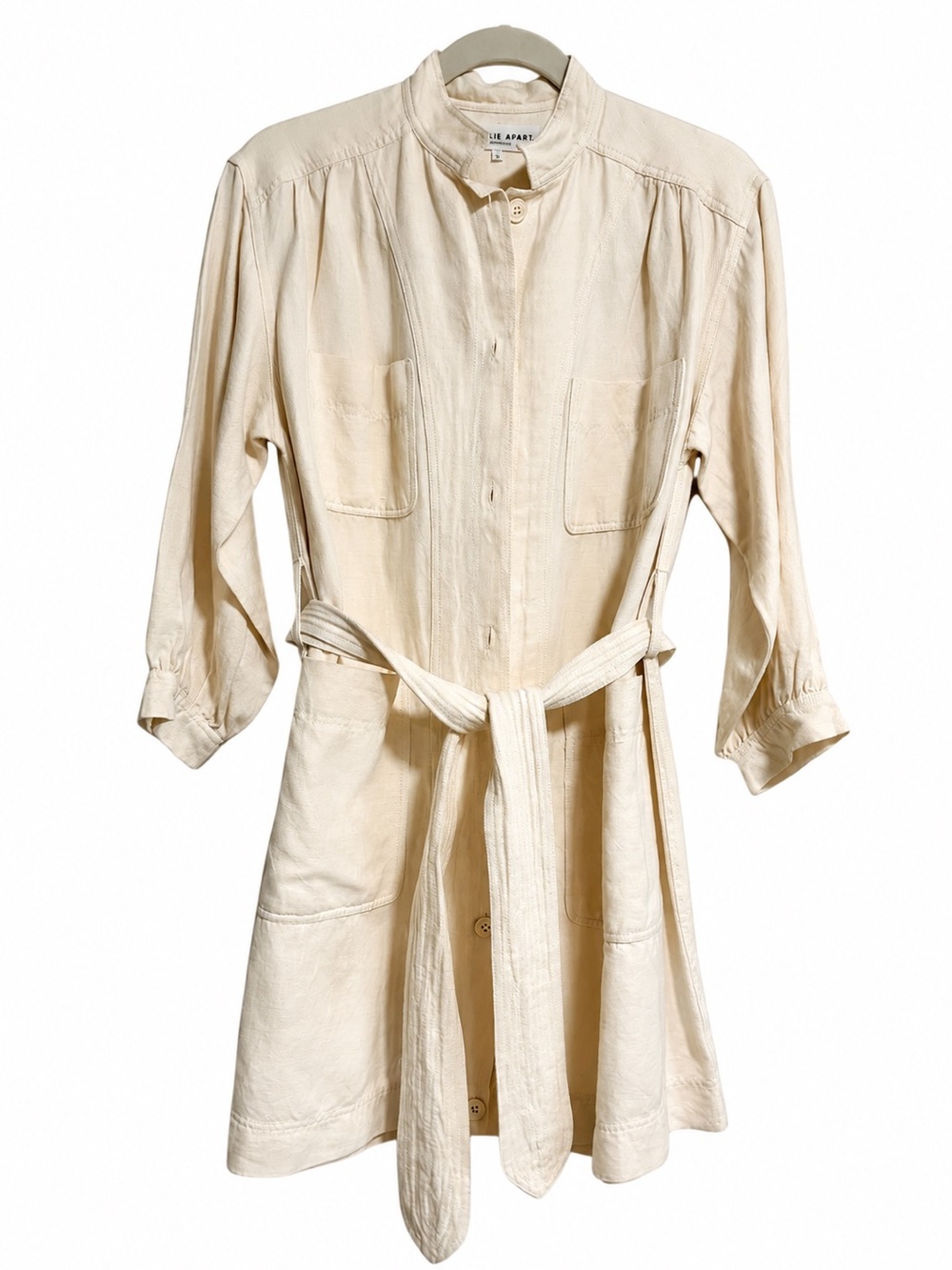 Apiece Apart Cream Button-Front Shirt Dress